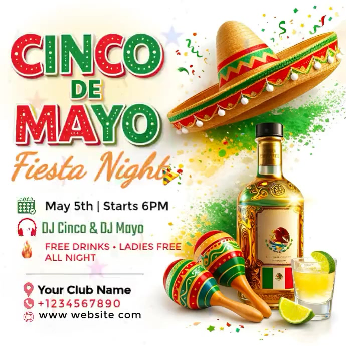 Plantilla de Cinco De Mayo Fiesta Party Flyer | Mexican Event Night ...