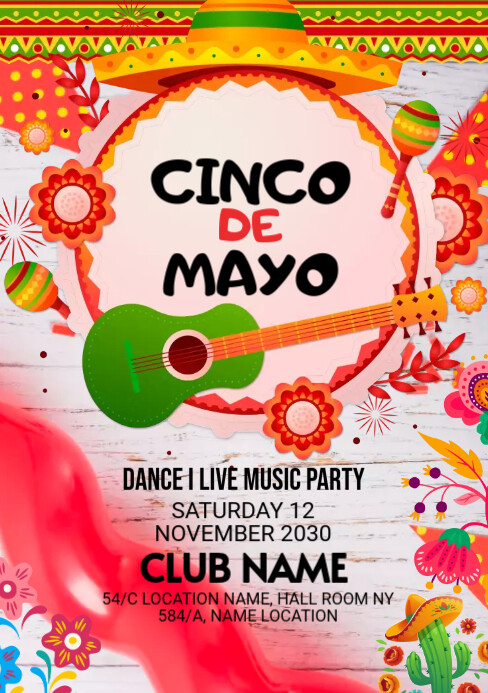 Cinco de mayo Flyer A5 template