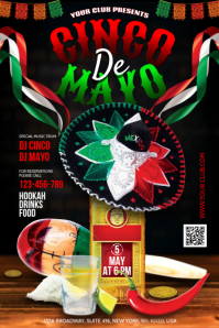 Cinco De Mayo Flyer Bannière 4' × 6' template