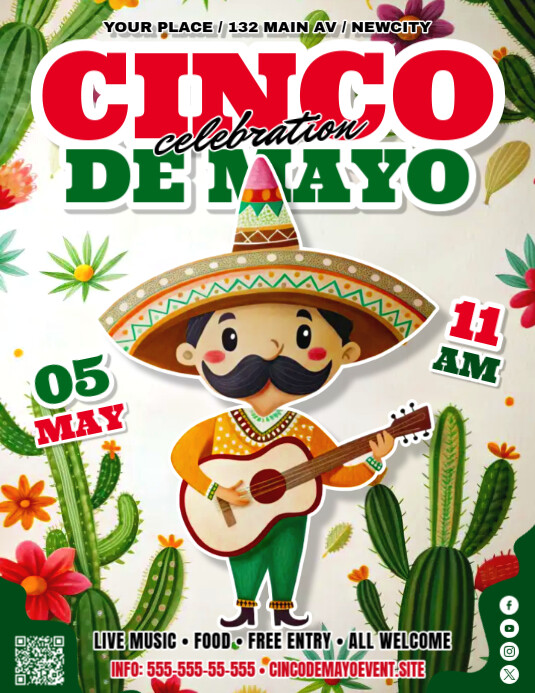 Cinco De Mayo Flyer Volantino (US Letter) template