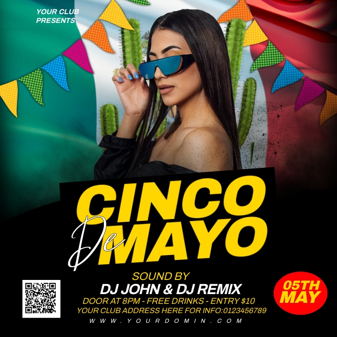 cinco de mayo flyer Instagram Post template