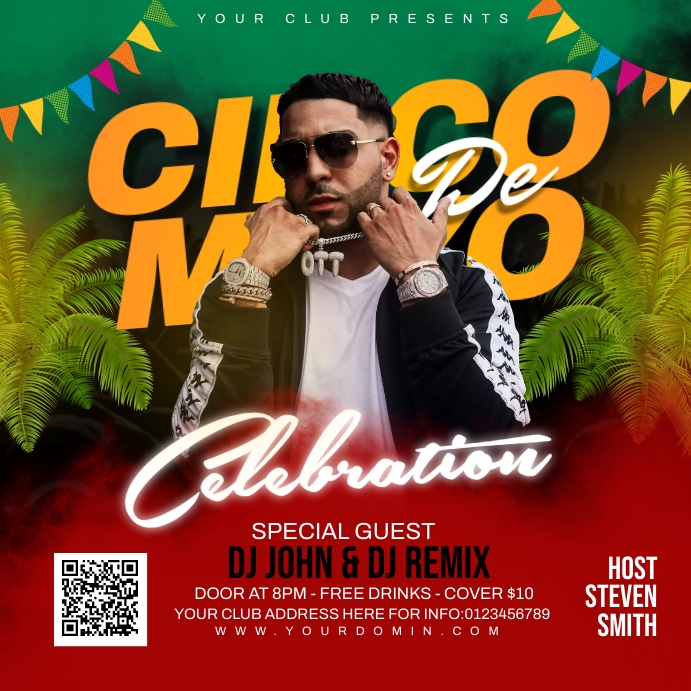 Cinco de mayo flyer Publicação no Instagram template