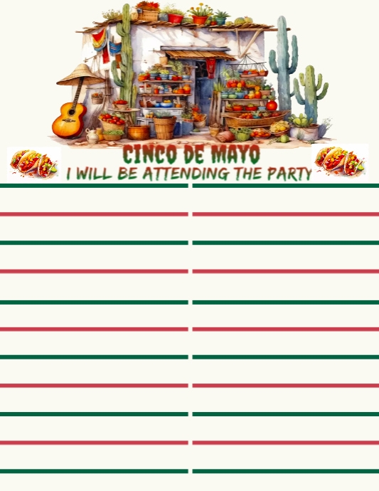 Copy of Cinco de Mayo Guest SignupSheet PosterMyWall