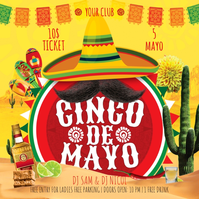 Cinco De Mayo Instagram Kwadrat (1:1) template