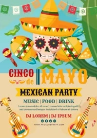 Cinco De Mayo Invitation A4 template