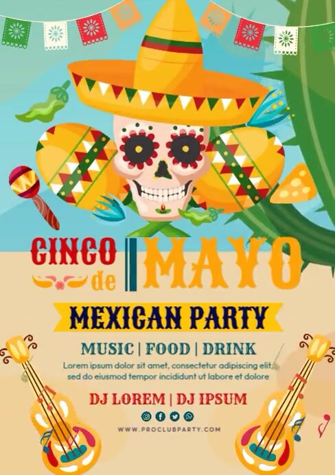 Cinco De Mayo Invitation Template PosterMyWall Cinco De Mayo Invitation Template PosterMyWall