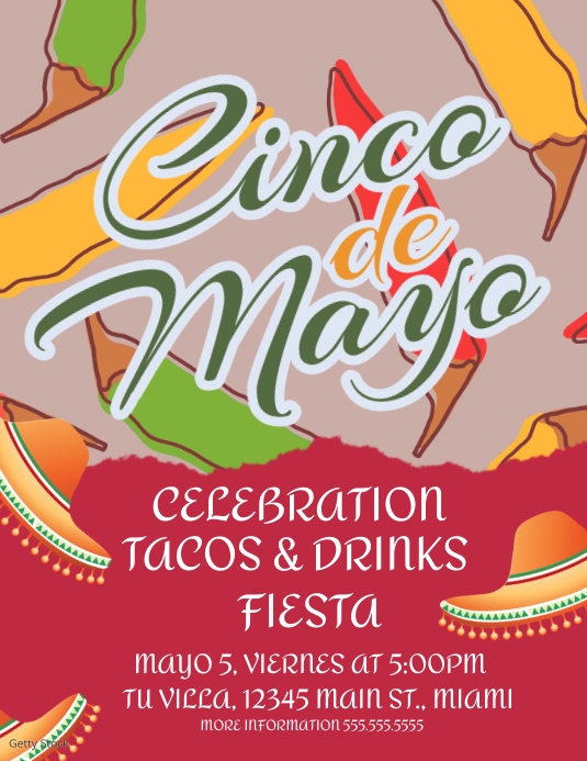 CINCO DE MAYO Invitation Templates Pamflet (VSA Brief)