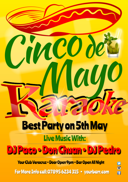 Cinco De Mayo Karaoke Poster Template Postermywall