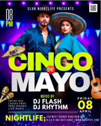 黑色 Cinco de Mayo Party Instagram Portrait Template