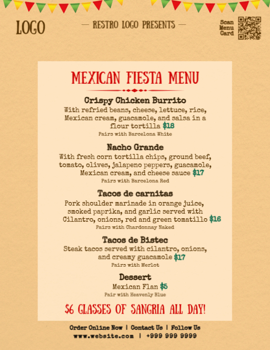 Copy of Cinco De Mayo Mexican Menu Template PosterMyWall