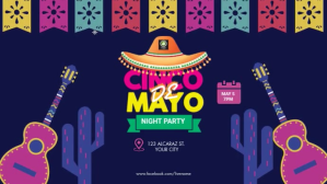 Lilla Cinco de Mayo Party Digital Display Template