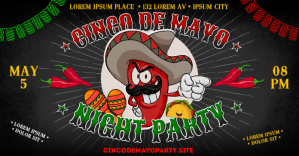 CINCO DE MAYO PARTY BANNER Facebook 共享图片 template