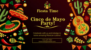 สีดำ Cinco de Mayo Party Digitalt display Template