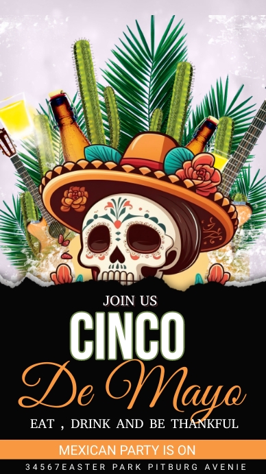 Cinco de mayo party História do Instagram template