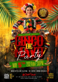 Cinco De Mayo Party A5 template