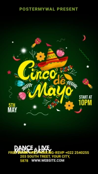Cinco de mayo Party Flyer Instagram na Kuwento template