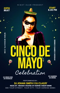 Blue Cinco De Mayo Celebration Template Halfbladsy Breed