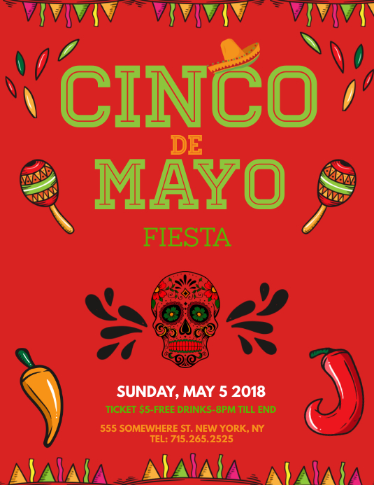 Cinco De Mayo Party Flyer Template Cinco De Mayo Party Flyer Template