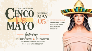 White Cinco De Mayo Celebration Template โพสต์บน Twitter