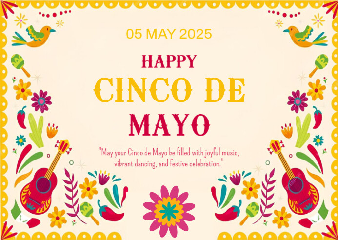 Cinco De Mayo Postcard Postal template
