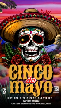 Cinco De Mayo Poster Digital na Display (9:16) template