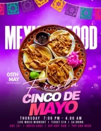 Cinco de Mayo Purple Volante (Carta US) template