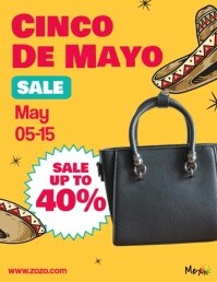 Orange Cinco de Mayo Sale Flyer Template
