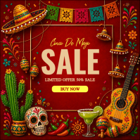 Cinco De Mayo Sale Poster Design Square (1:1) template