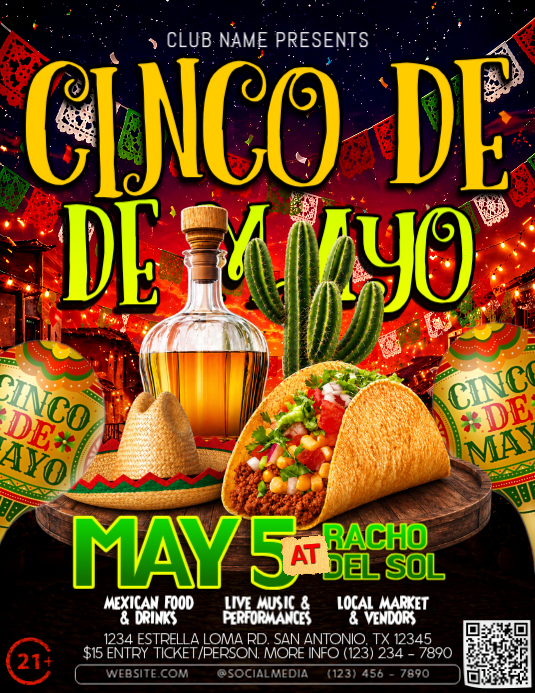 Modèle Cinco De Mayo Taco Fiesta | PosterMyWall
