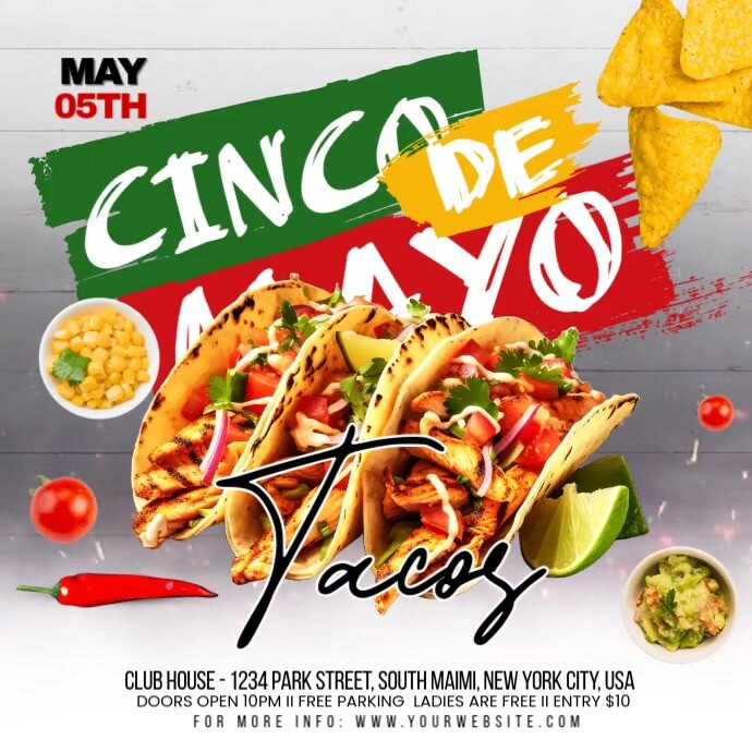 Baile Mexicano De Tacos Del Cinco De Mayo,méxico,flor PNG Imágen - Foto 14