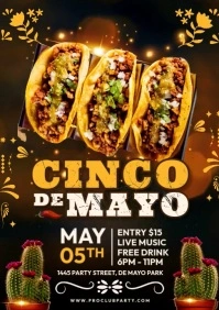 Cinco de Mayo Tacos Menu A4 template
