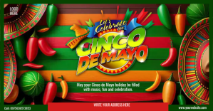สีเขียว cinco de mayo template Facebook Shared Image