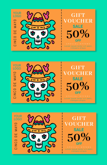 cinco de mayo voucher,easter coupon,voucher Tabloid template