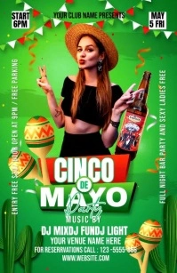 Cinco De Party Flyer Half Page Wide template
