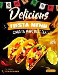 Cinco Fiesta Menu Volantino (US Letter) template