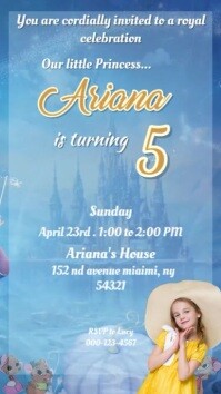 cinderella birthday digital invite template