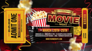 Cinema Night  Twitter Video Post template