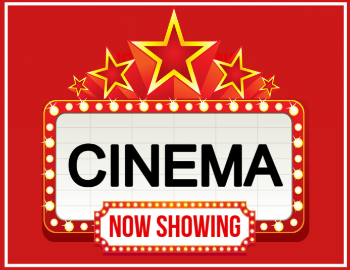 Movie Showing Sign Example Copy of Cinema showing signs ads flyer design template | PosterMyWall