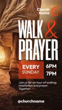 Cinematic Church Walk & Prayer Flyer - Spiritual Journey & Sunday Worship Poster Instagram Story template
