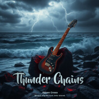 Cinematic rock alternative grunge music album cover template