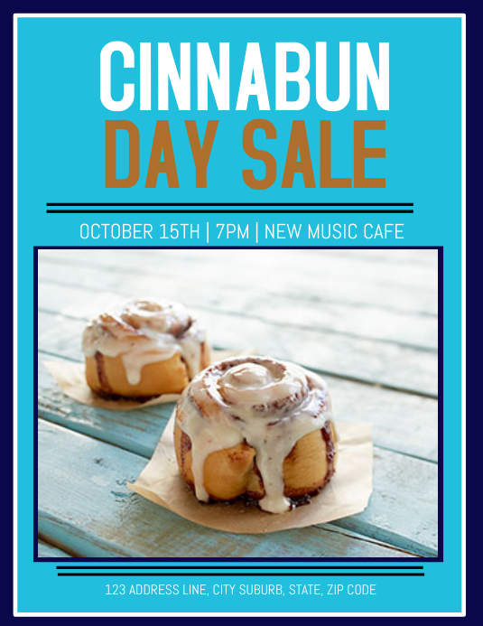 Cinnabun Cinnabon Sale Day Flyer Template Postermywall Free Cinnamon Roll Day Cinnabons Giveaway 2022