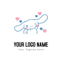 Cinnamoroll - Cute Bunny With Hearts Logo template