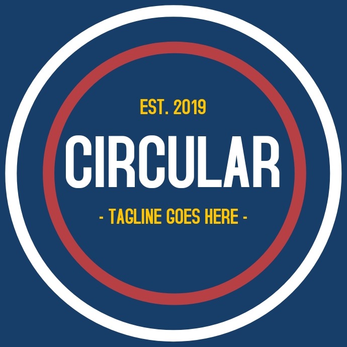 circular logo on blue background Template PosterMyWall
