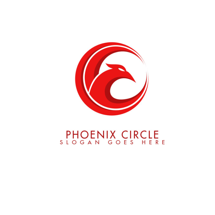 Circular phoenix logo template