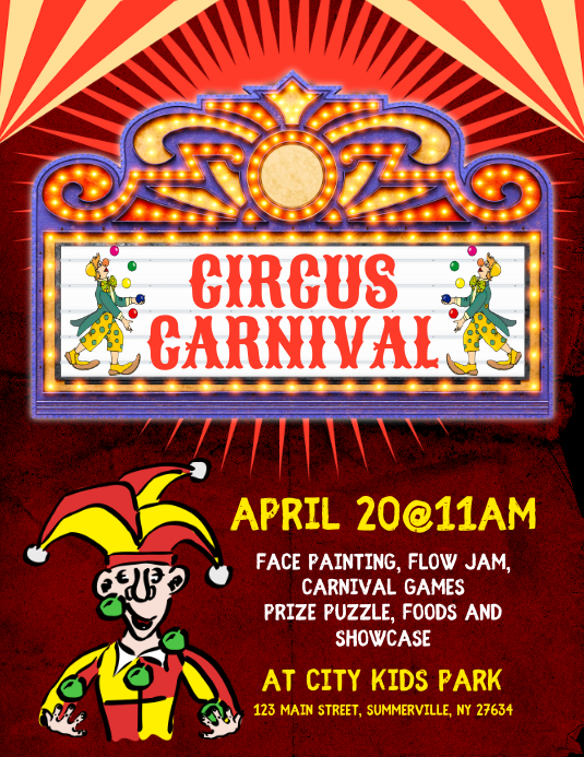 Circus Carnival Flyer Template PosterMyWall