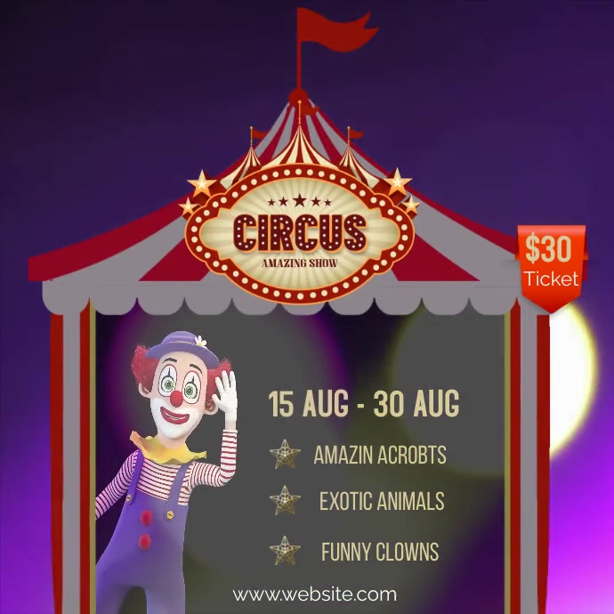 circus show invitation ad Template | PosterMyWall