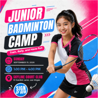 Negro Junior Badminton Camp Instagram-Beitrag Template