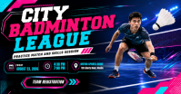 สีดำ Badminton League Facebook 共享图片 Template