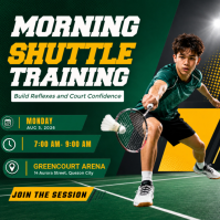 Verde Badminton Training Post Instagram Template