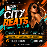 City Beats Urban Party Instagram na Post template